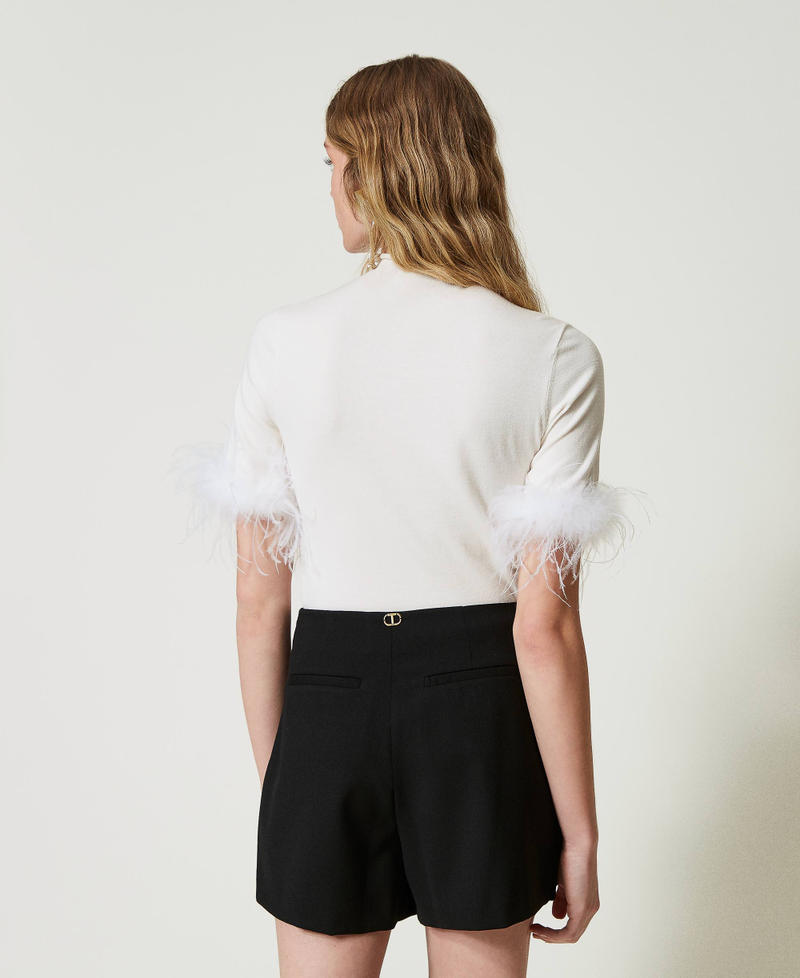 Scee by twin set Maglia lupetto con piume In Saldo