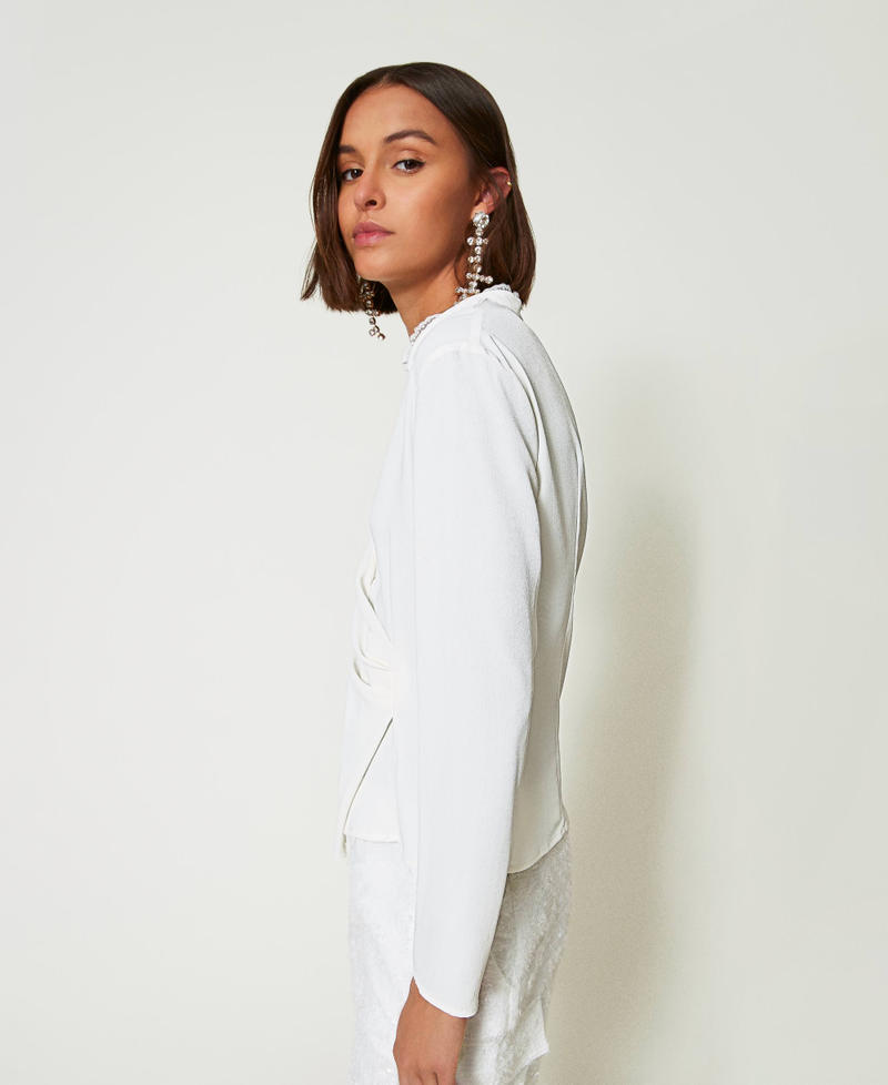 Scee by twin set Blusa in crêpe de Chine riciclato Nuova