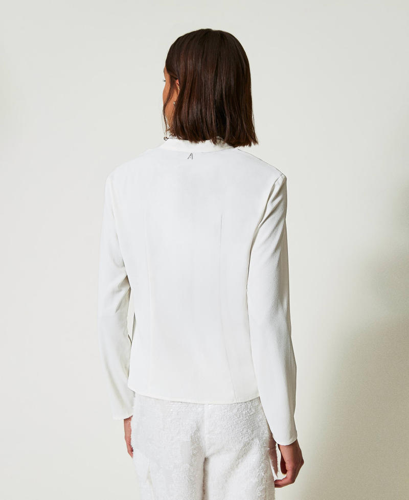 Scee by twin set Blusa in crêpe de Chine riciclato Nuova