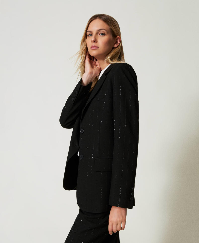 Scee by twin set Giacca blazer in panno con paillettes Moda