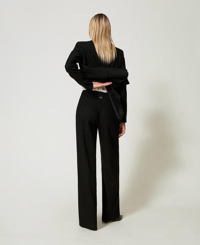 Scee by twin set Pantaloni in panno con paillettes 2025