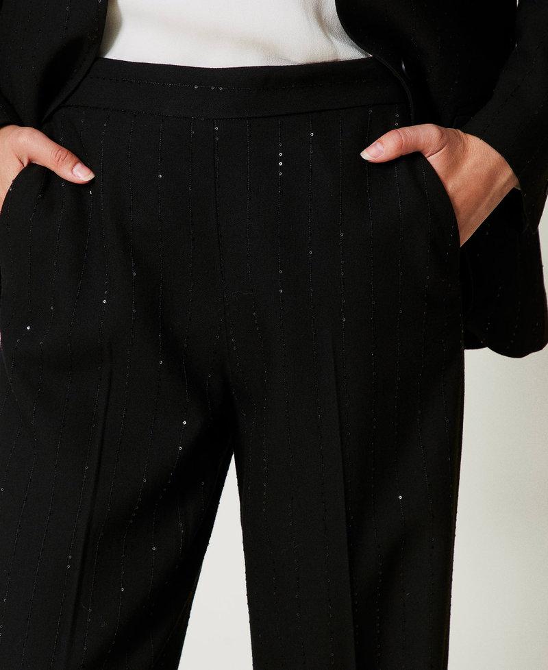 Scee by twin set Pantaloni in panno con paillettes 2025