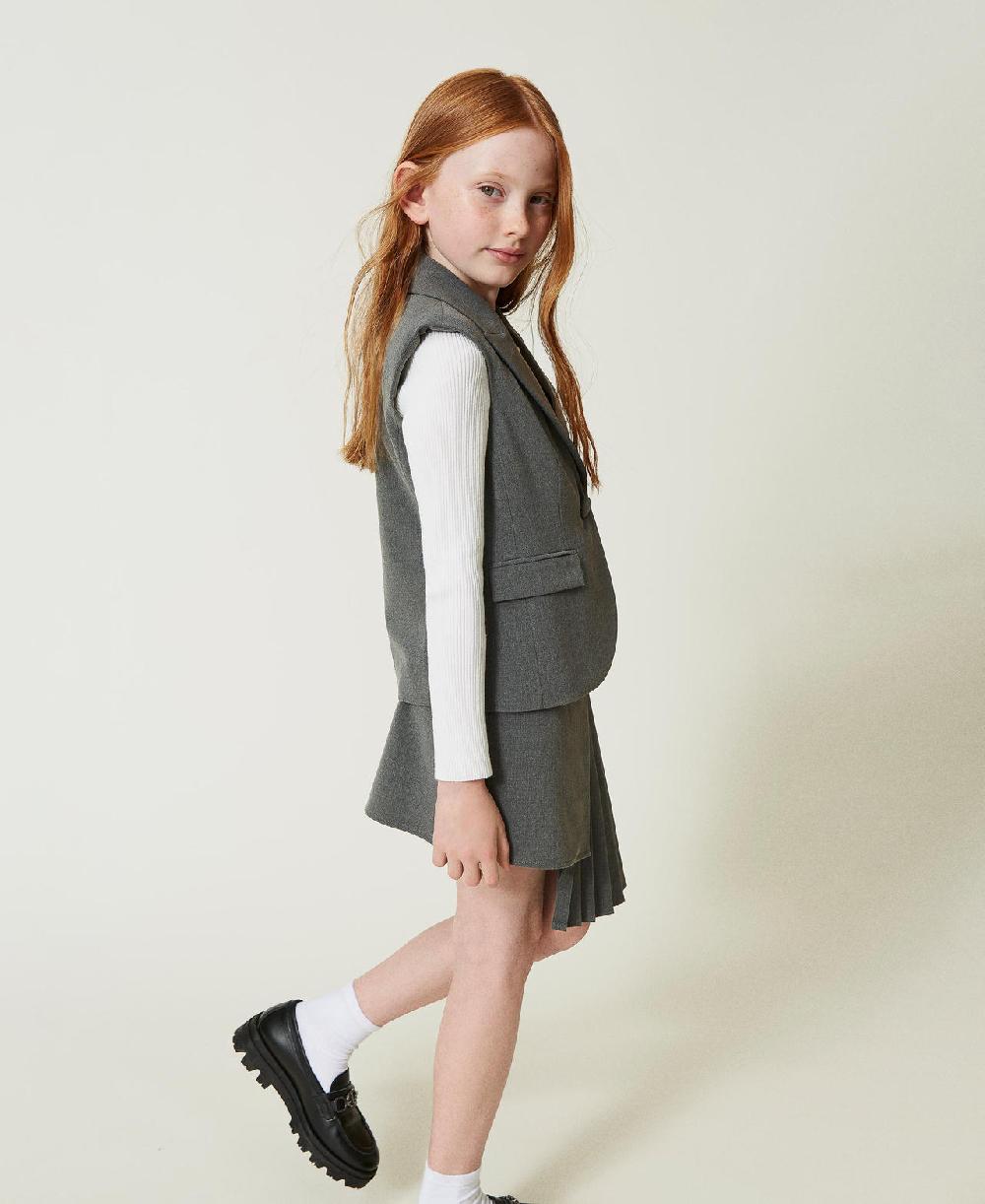 Scee by twin set Gilet monopetto in flanella Italy