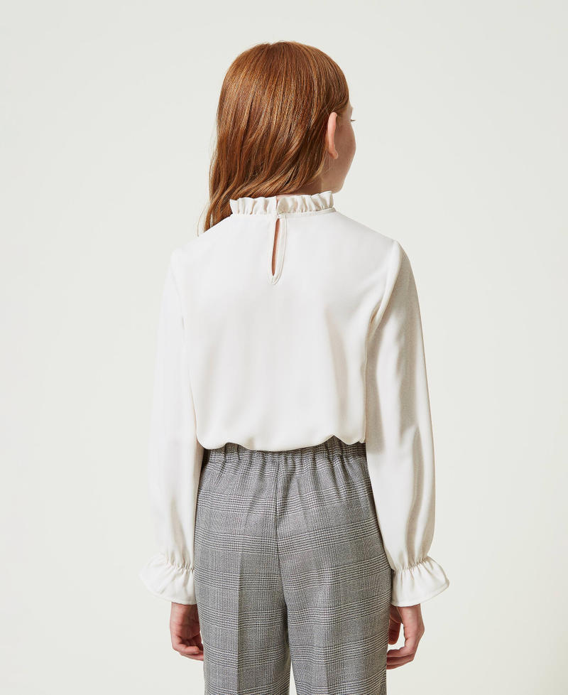 Scee by twin set Blusa in crêpe de Chine con jabot Vendita
