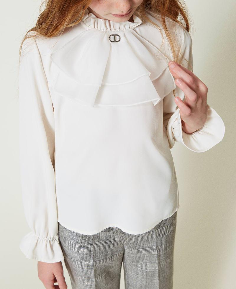 Scee by twin set Blusa in crêpe de Chine con jabot Vendita