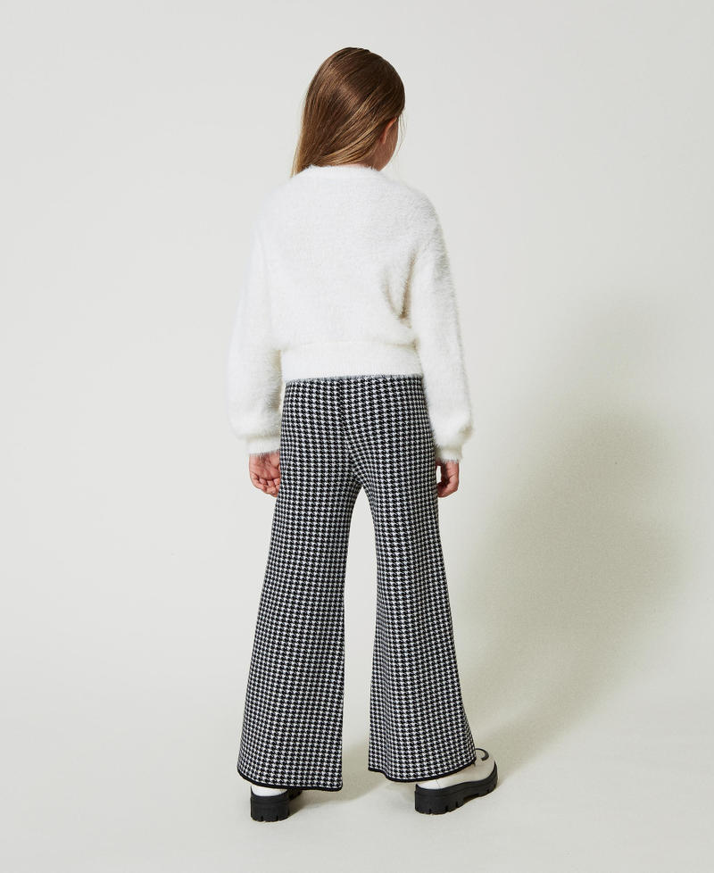 Scee by twin set Pantaloni in maglia jacquard pied de poule Promozione
