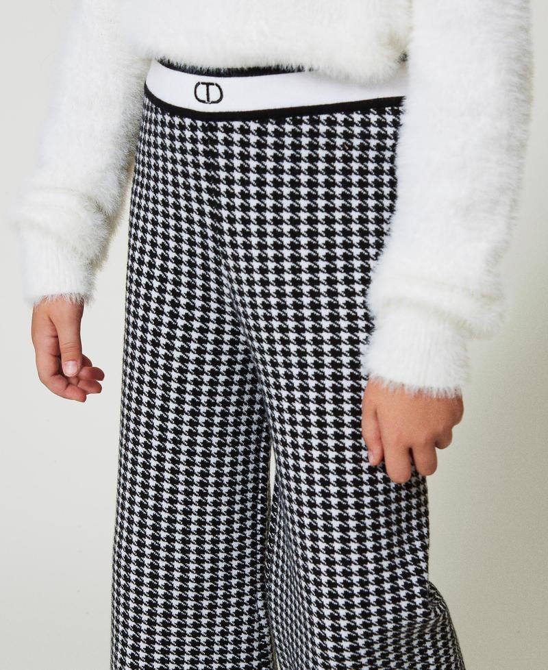 Scee by twin set Pantaloni in maglia jacquard pied de poule Promozione