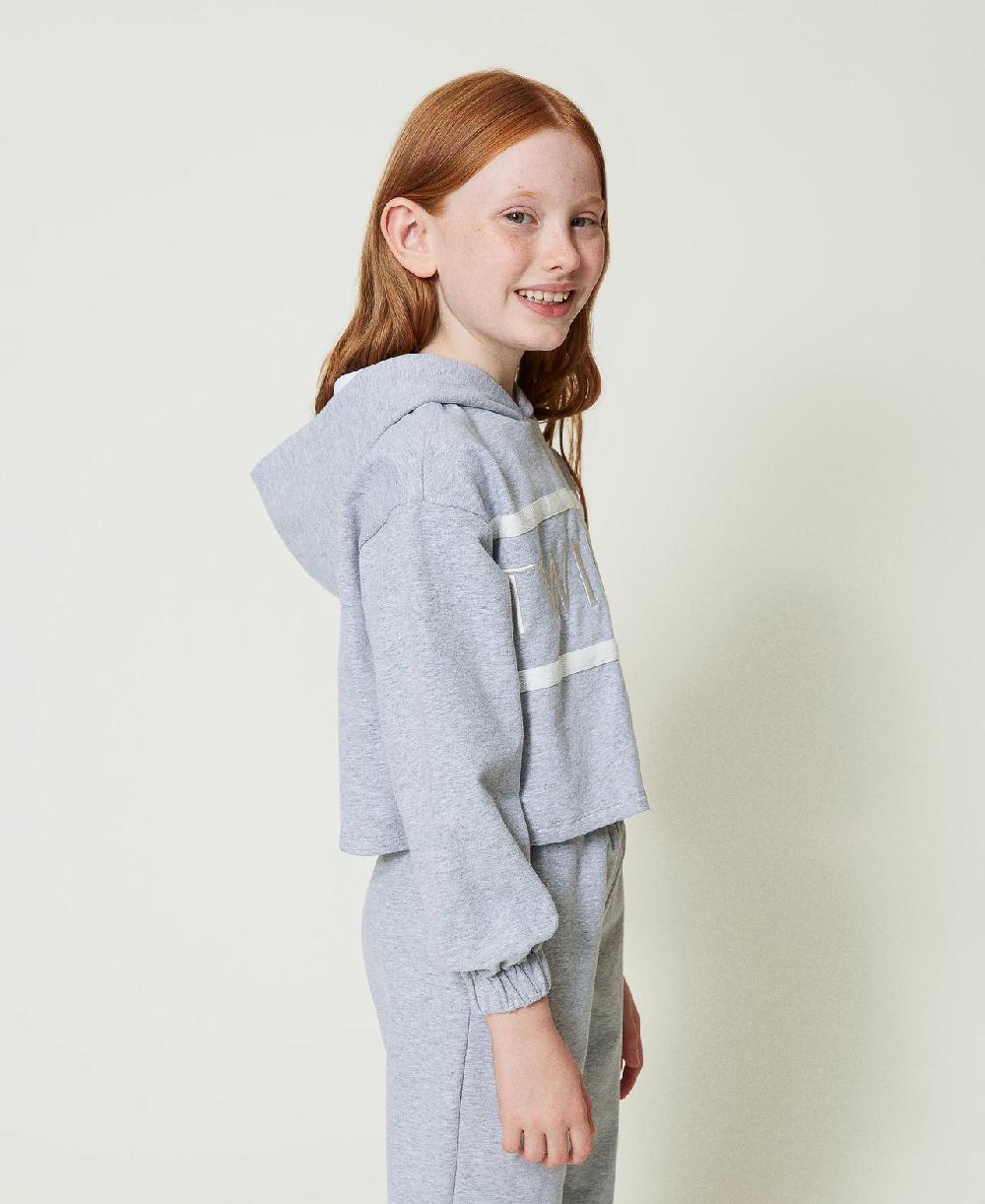 Scee by twin set Felpa cropped con logo ricamato Pezzi Unici
