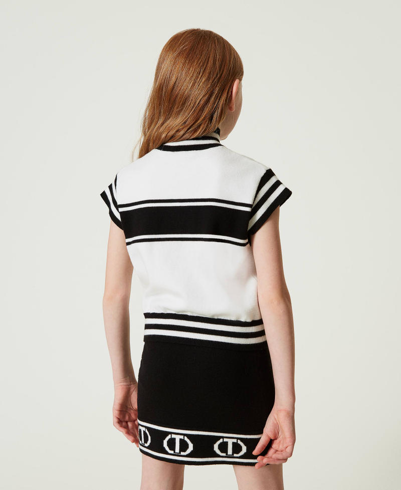 Scee by twin set Gonna corta in maglia con Oval T jacquard Acquista Ora