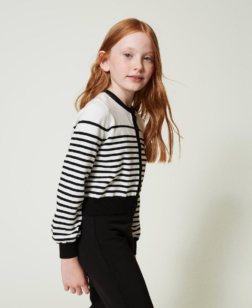 Scee by twin set Cardigan a righe con logo jacquard Consegna Veloce