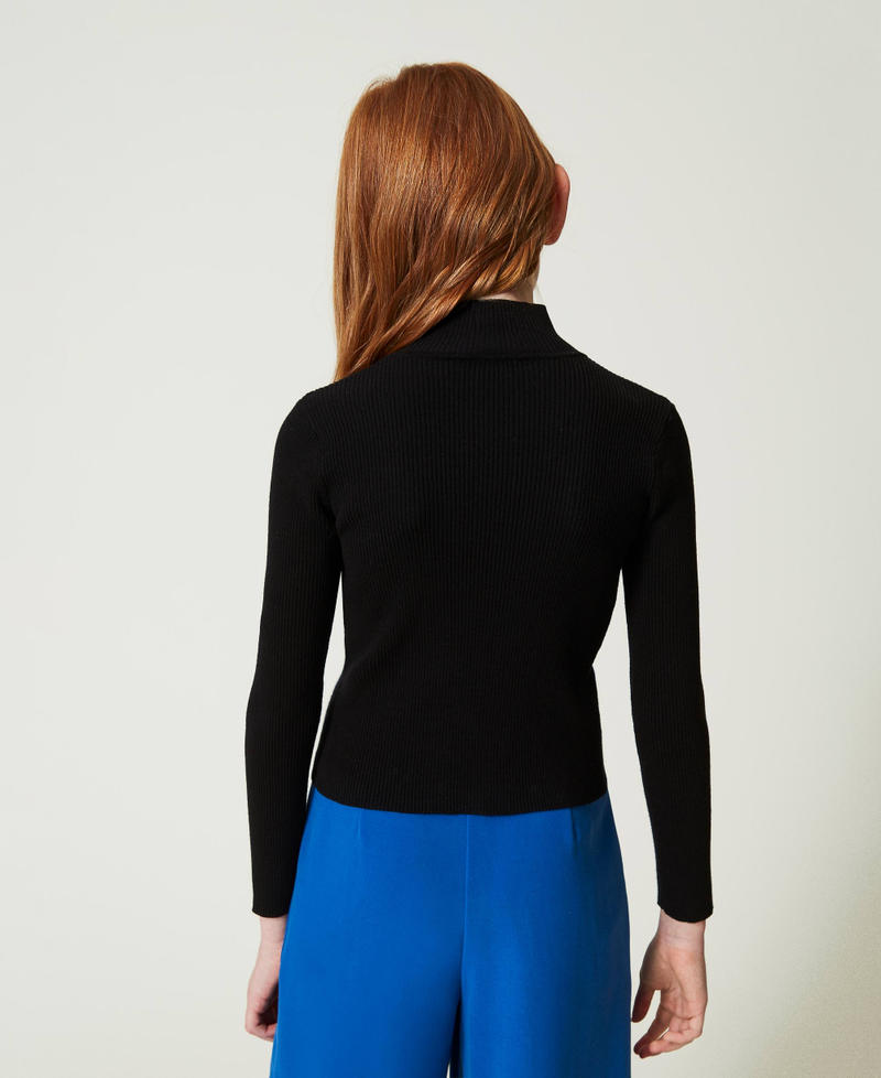 Scee by twin set Maglia lupetto a costine con logo Shopping Online