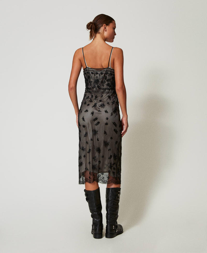 Scee by twin set Abito longuette in tulle con ricamo a mano Presa