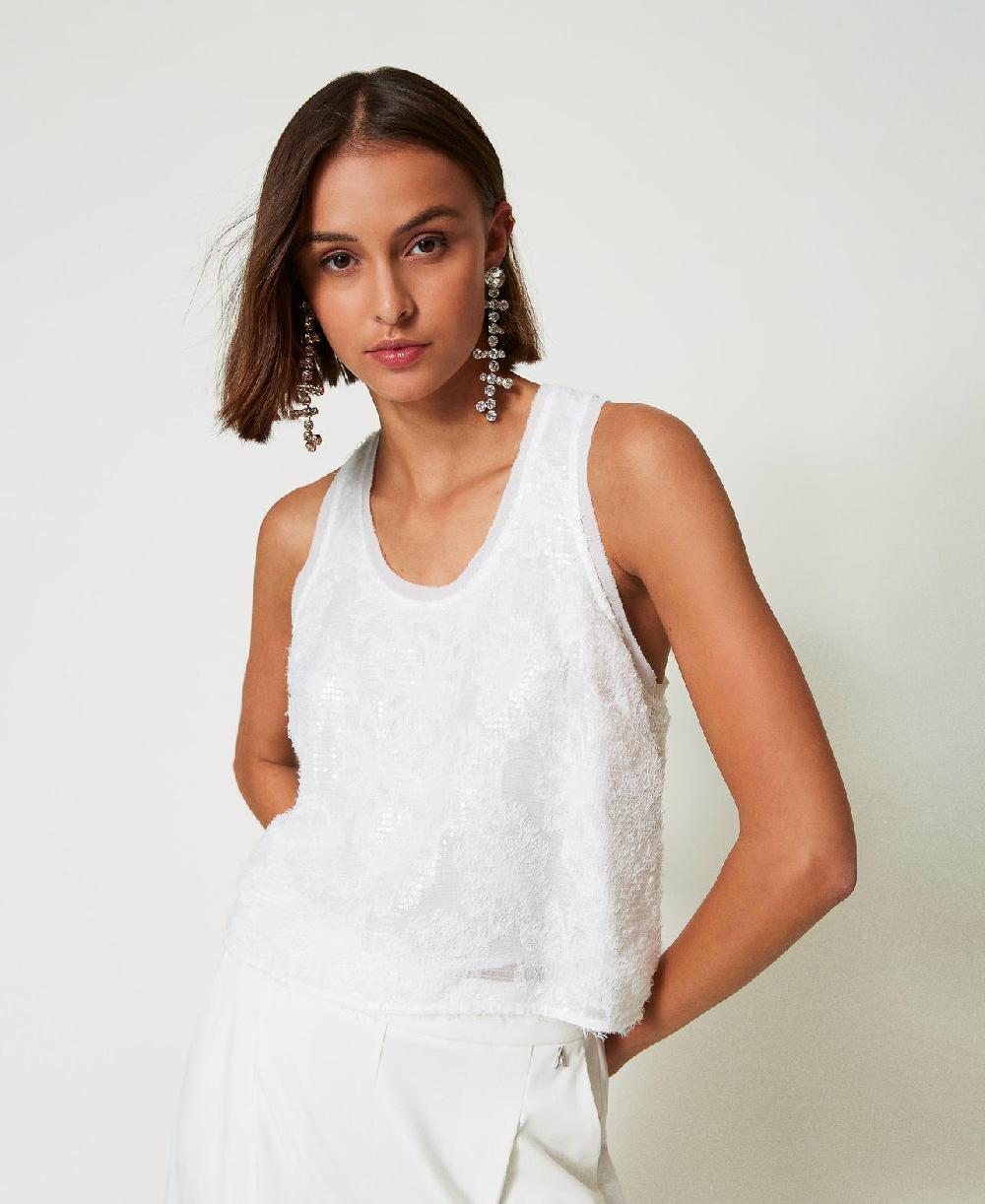 Scee by twin set Top a canotta in full paillettes Online