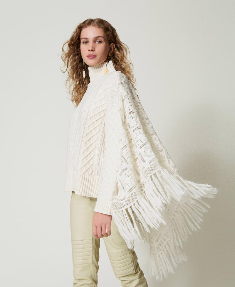 Scee by twin set Maxi maglia in misto lana con stola Outlet