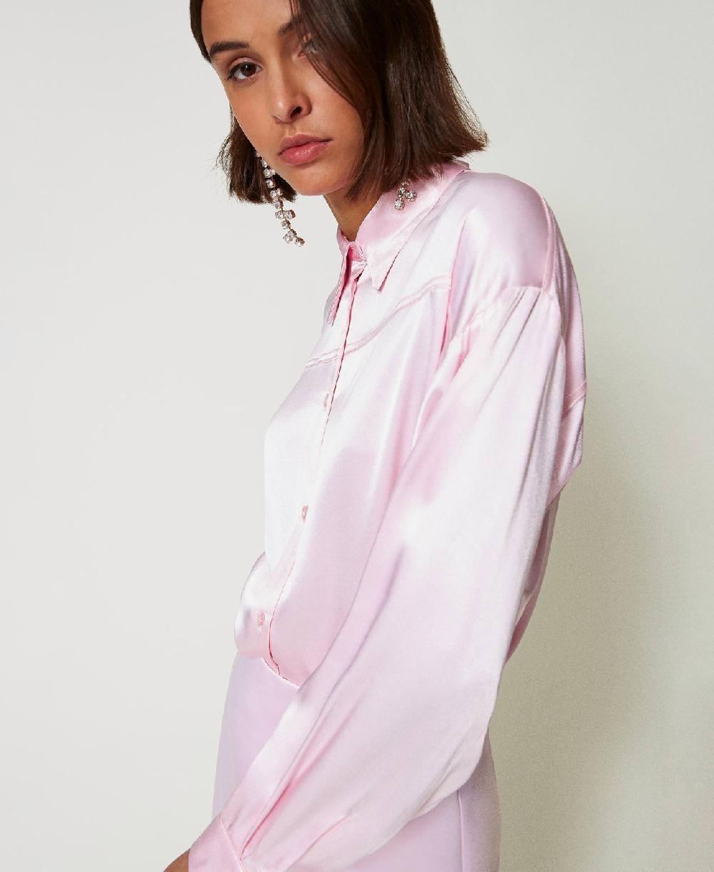 Scee by twin set Camicia in raso martellato Saldi Di Fabbrica