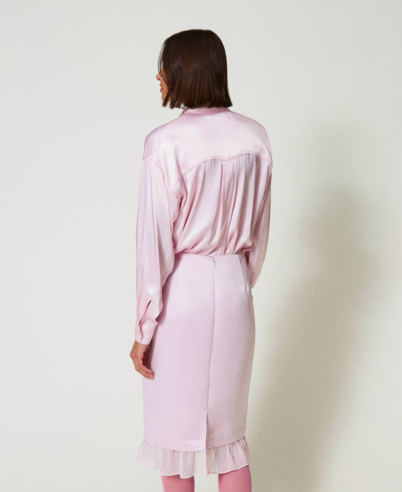 Scee by twin set Camicia in raso martellato Saldi Di Fabbrica