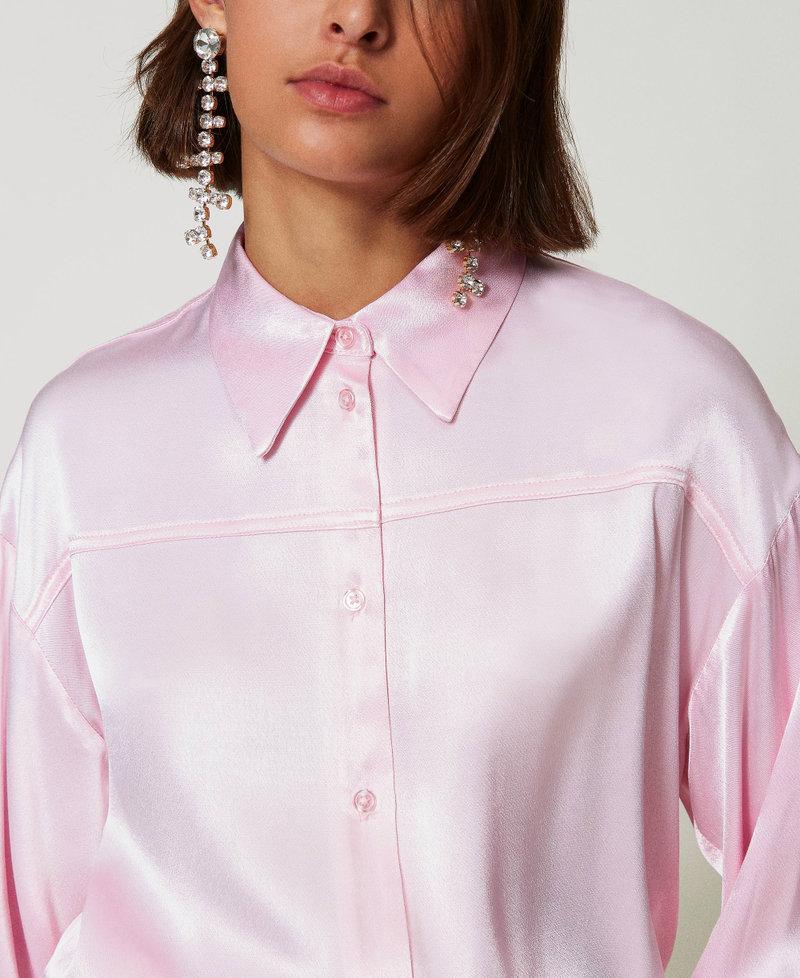 Scee by twin set Camicia in raso martellato Saldi Di Fabbrica