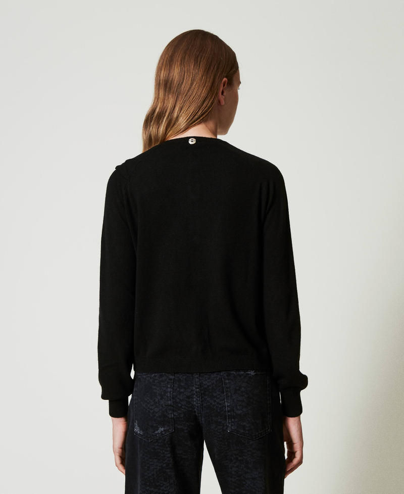 Scee by twin set Cardigan in misto lana con maxi fiocco Moda