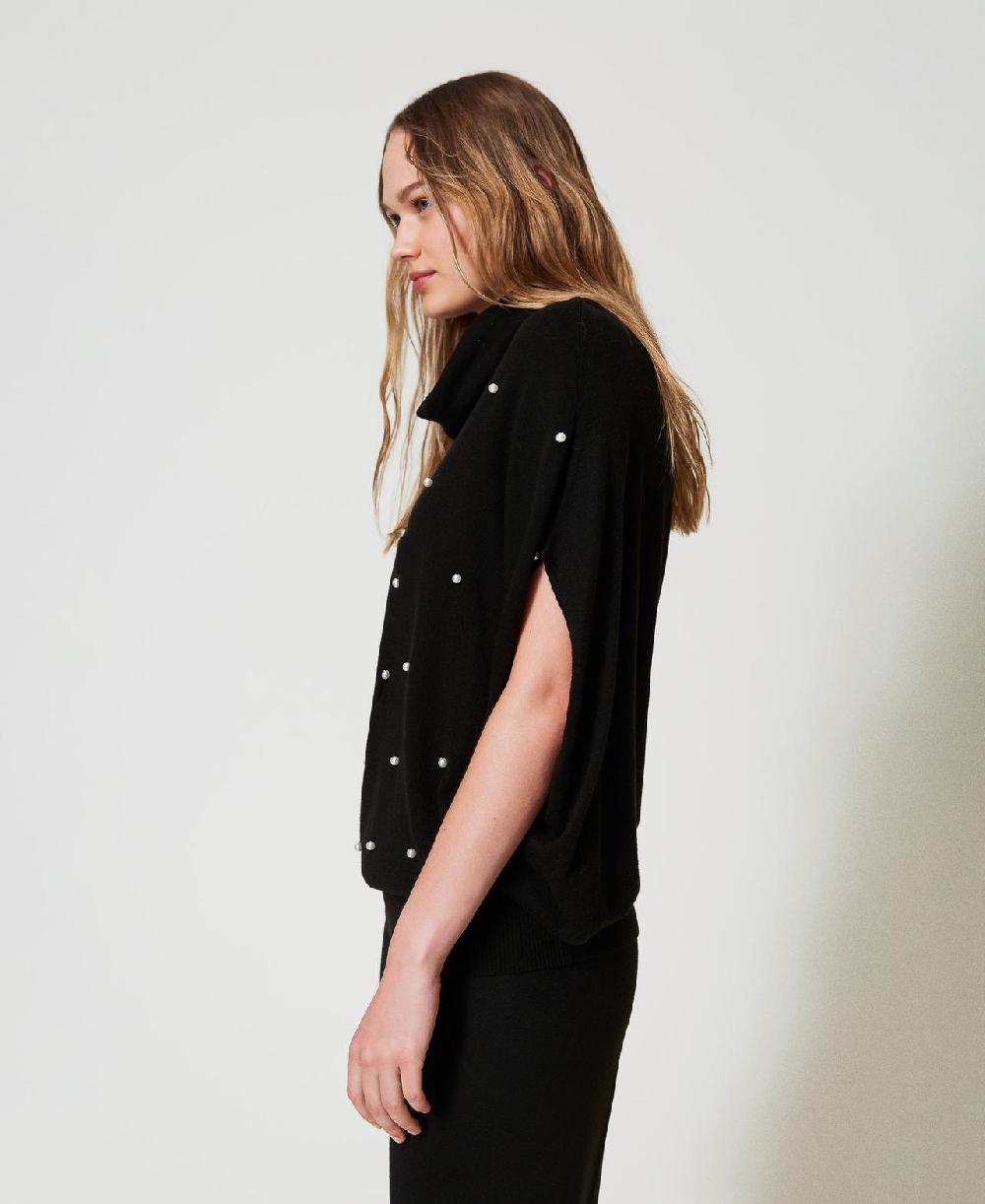 Scee by twin set Maglia in misto lana con ricamo di perle In Linea
