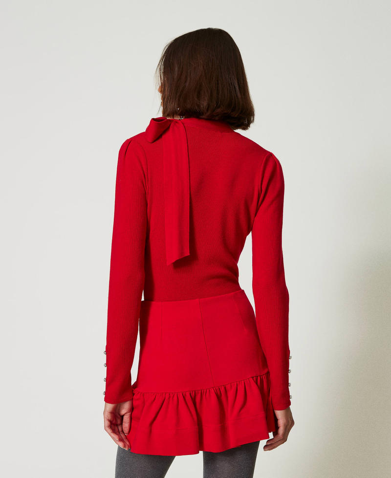 Scee by twin set Maglia lupetto con fiocco e ricamo Promozione