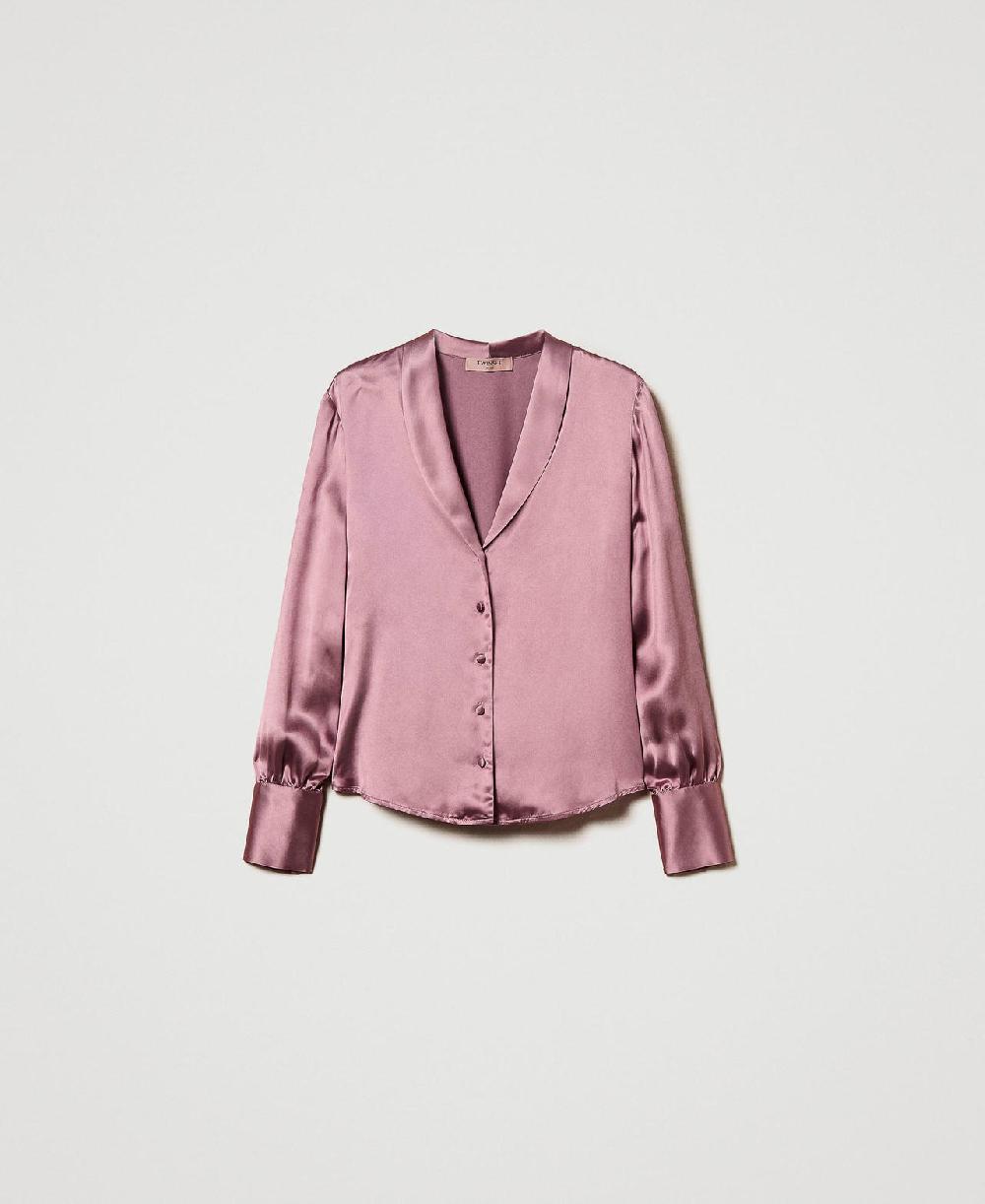 Scee by twin set Camicia con collo a scialle Soddisfazione Garantita