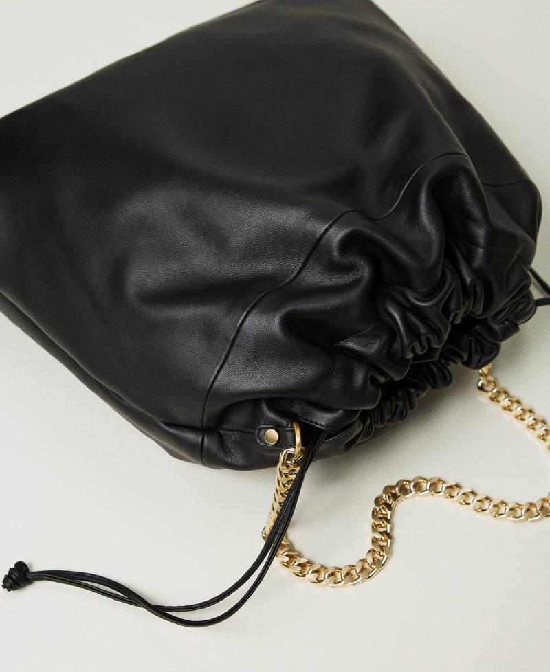 Scee by twin set Borsa shopper grande in pelle con coulisse Prezzo Ridotto