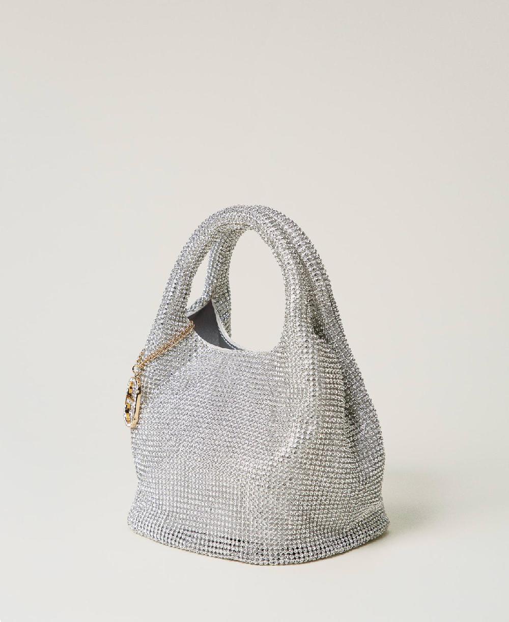 Scee by twin set Borsa 'Rendez-Vous' in strass e charm Oval T In Vendita