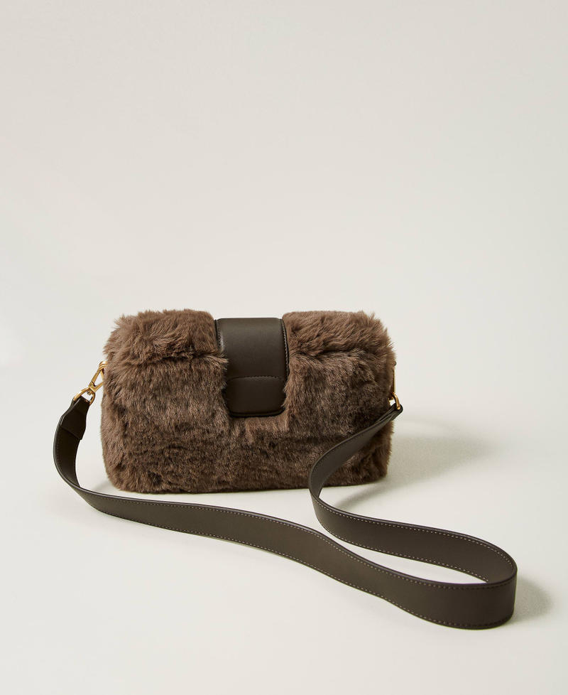 Scee by twin set Borsa a tracolla 'Amie' media in faux fur Vendita Calda