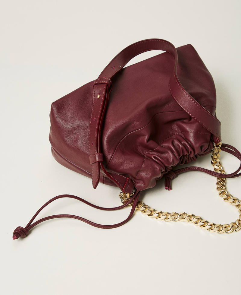 Scee by twin set Borsa a tracolla in pelle con coulisse Saldi Di Fabbrica