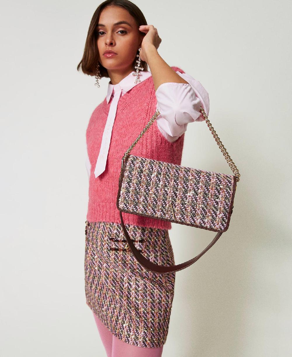 Scee by twin set Borsa a tracolla con bouclé multicolor I Più Venduti
