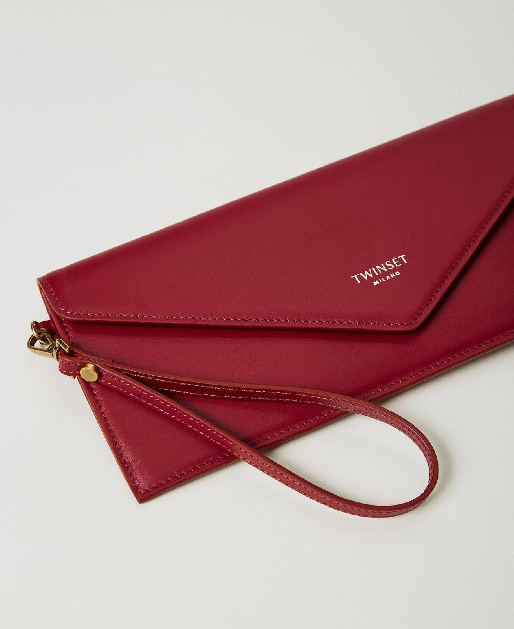 Scee by twin set Clutch in pelle con logo In Linea