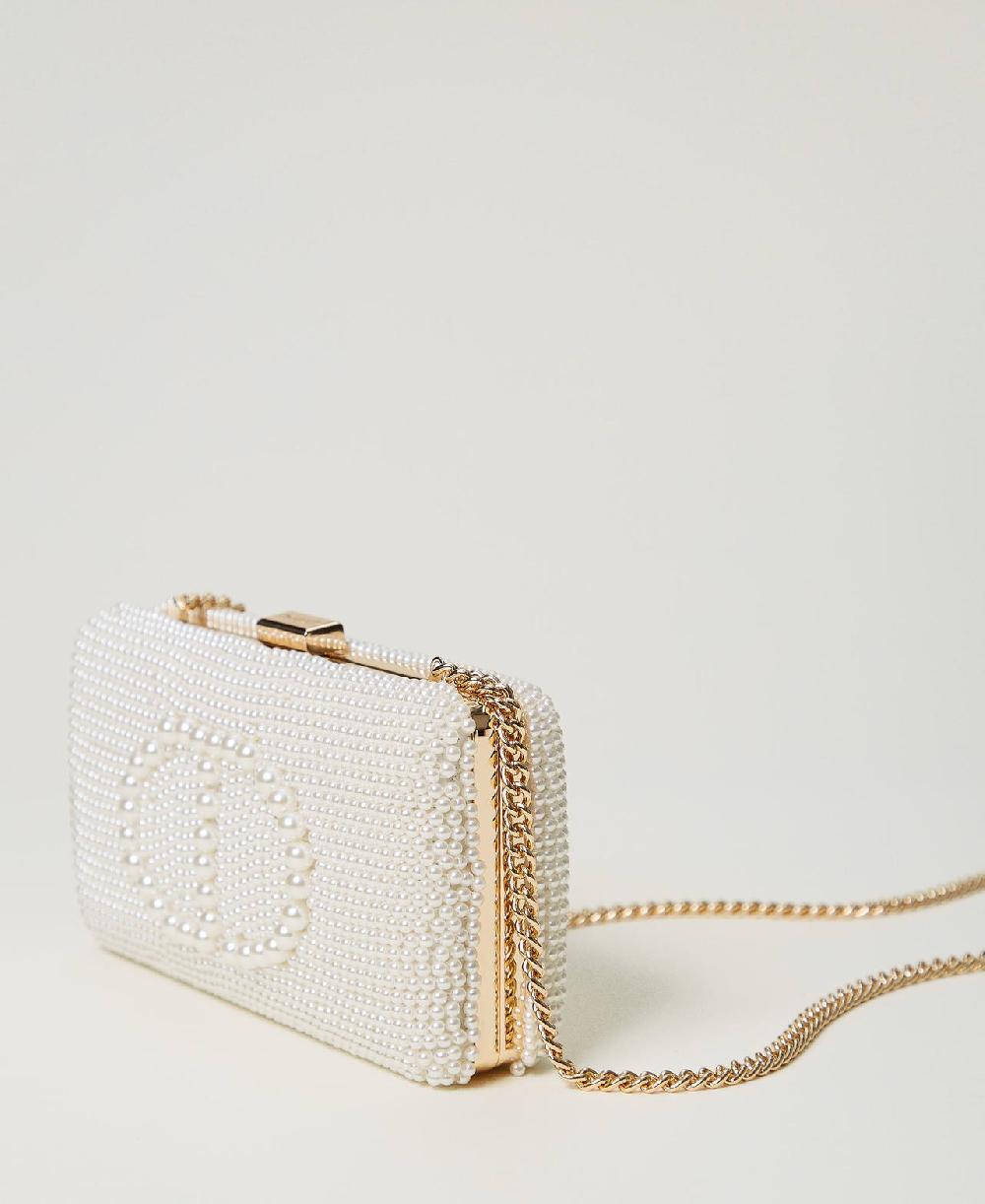 Scee by twin set Clutch con perle e Oval T Vendita
