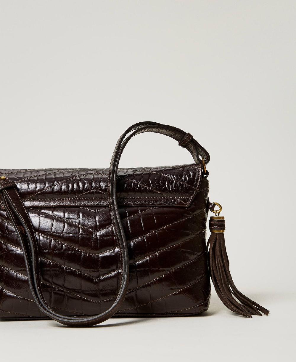 Scee by twin set Borsa a tracolla 'Dreamy' media in pelle stampa cocco Spedizione Gratuita