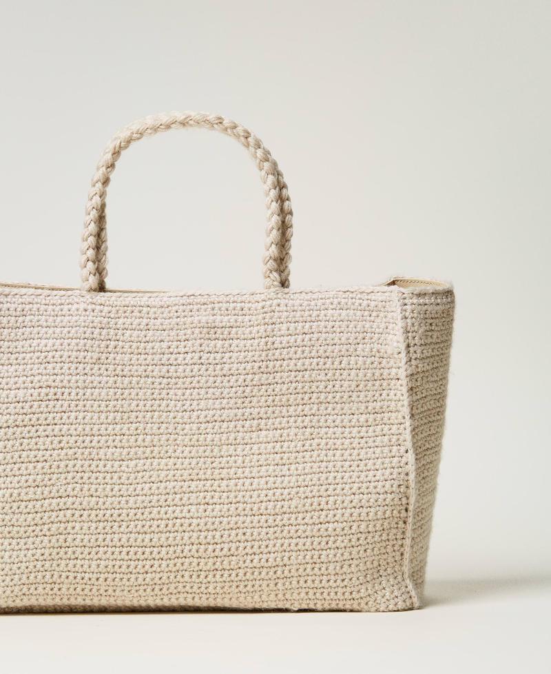 Scee by twin set Borsa shopper 'Bohémienne' tricot con logo Qualità Garantita