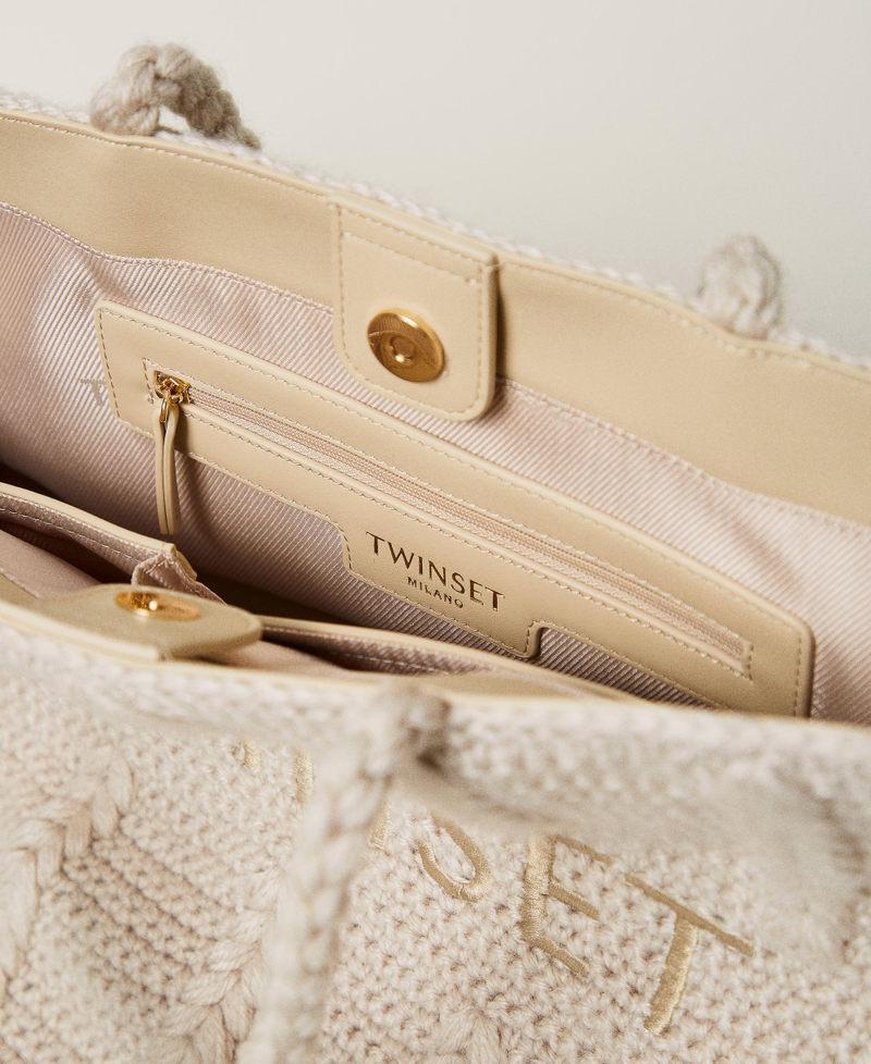 Scee by twin set Borsa shopper 'Bohémienne' tricot con logo Qualità Garantita
