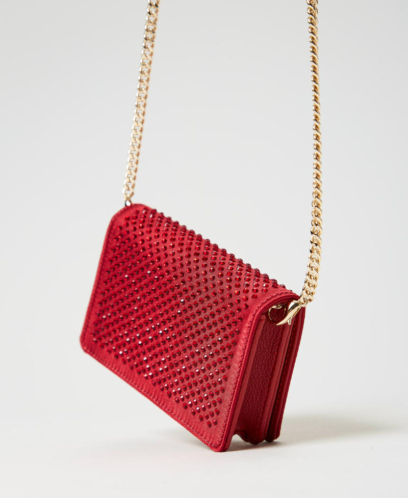 Scee by twin set Mini borsa a tracolla in raso con strass Prezzo Ridotto