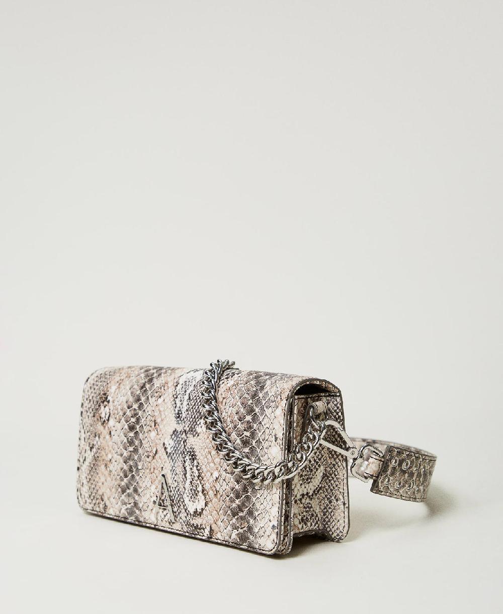 Scee by twin set Borsa a tracolla con stampa snake Sconto