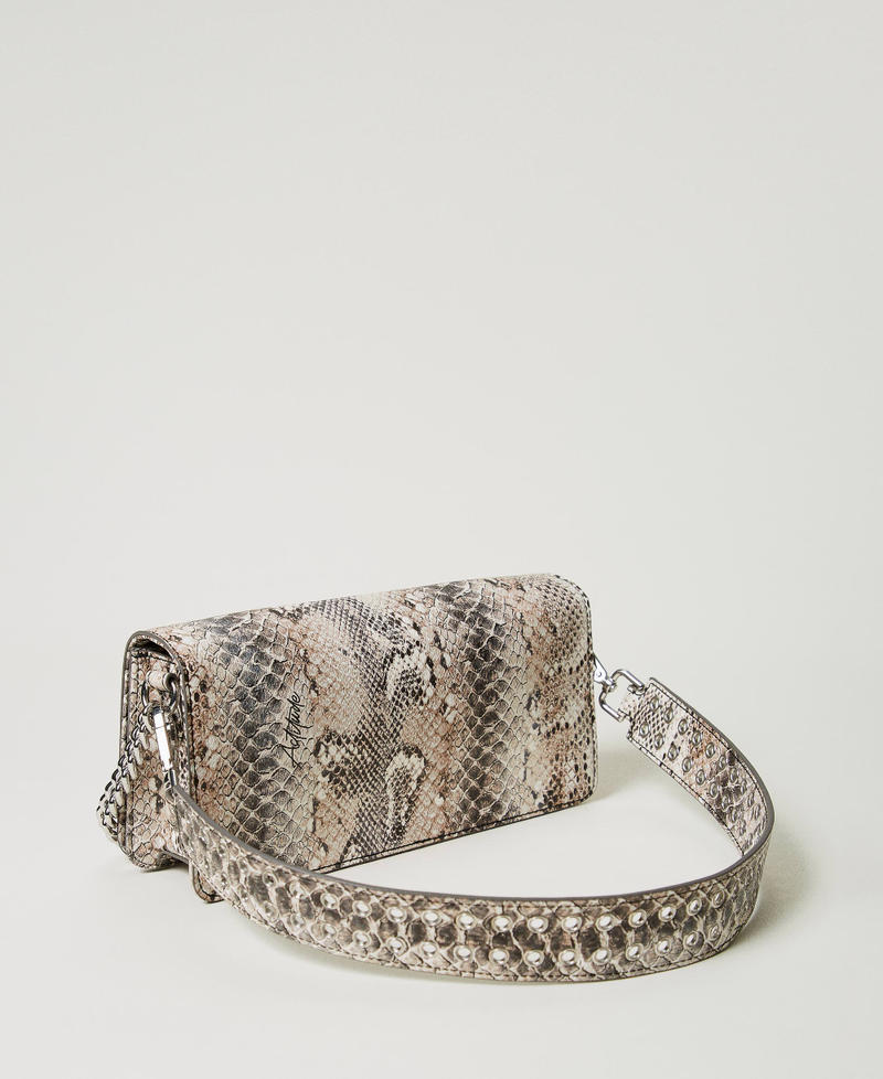Scee by twin set Borsa a tracolla con stampa snake Sconto