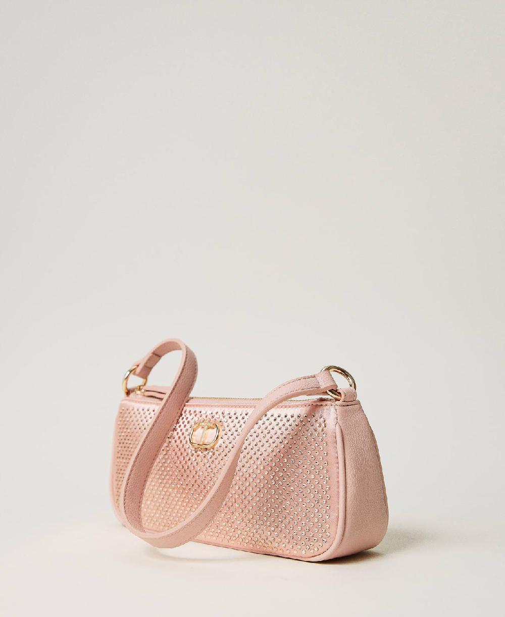 Scee by twin set Mini borsa in raso con strass e Oval T Offerta