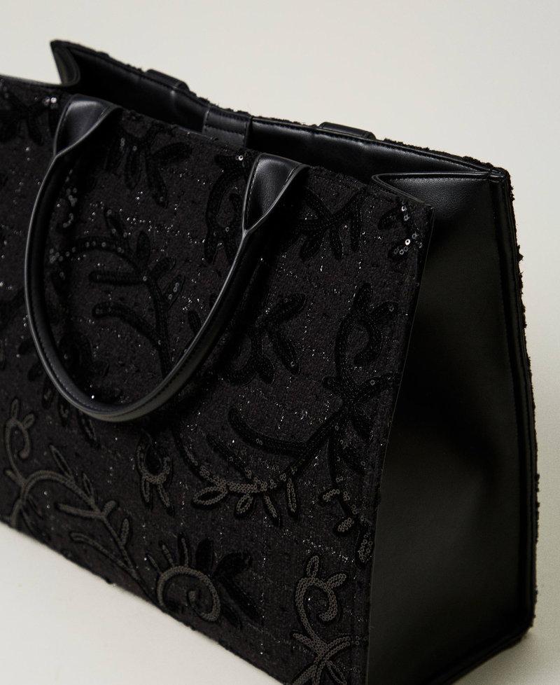 Scee by twin set Borsa shopper 'Victoria' con ricamo e logo Outlet