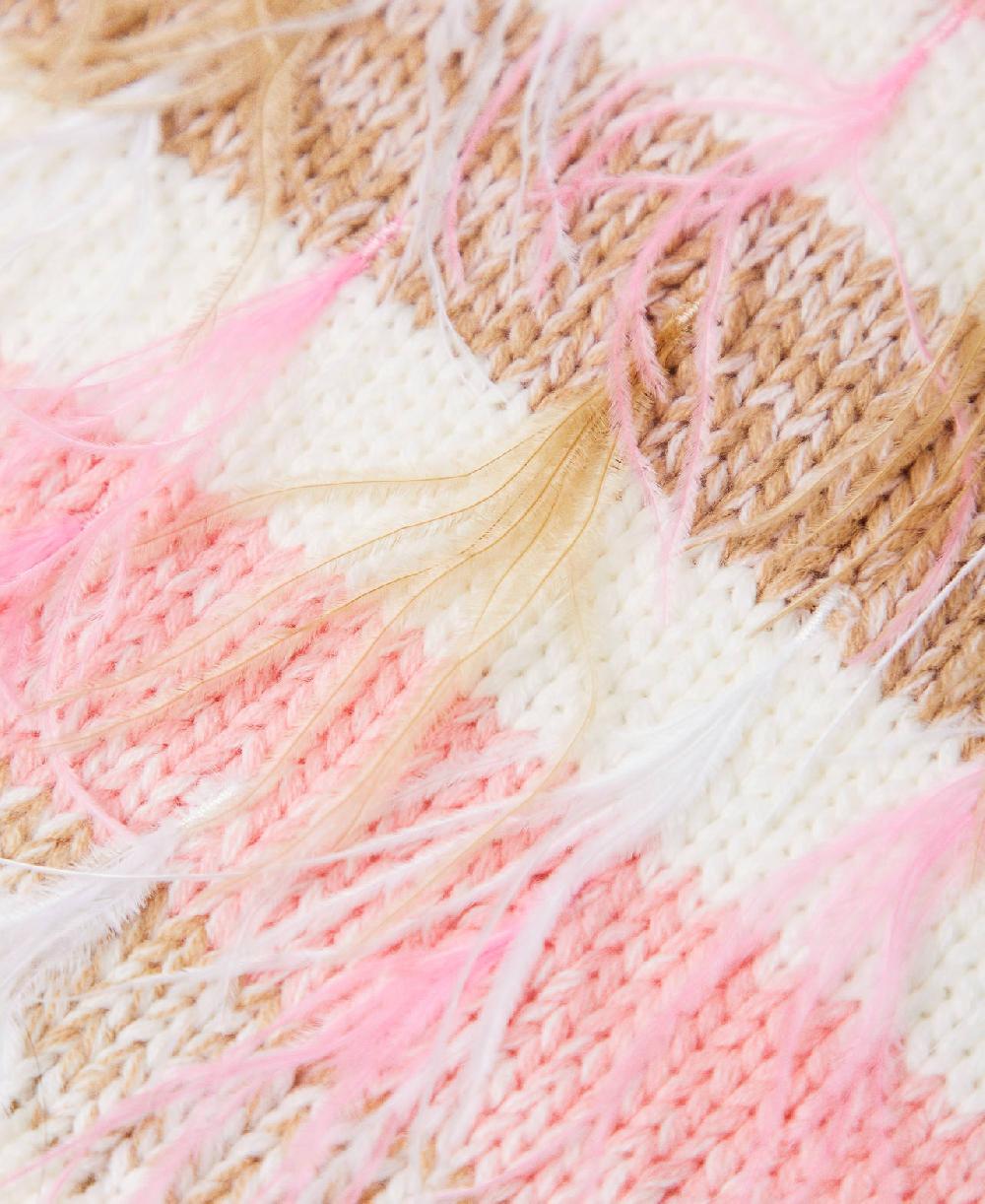 Scee by twin set Sciarpa jacquard con piume I Più Venduti