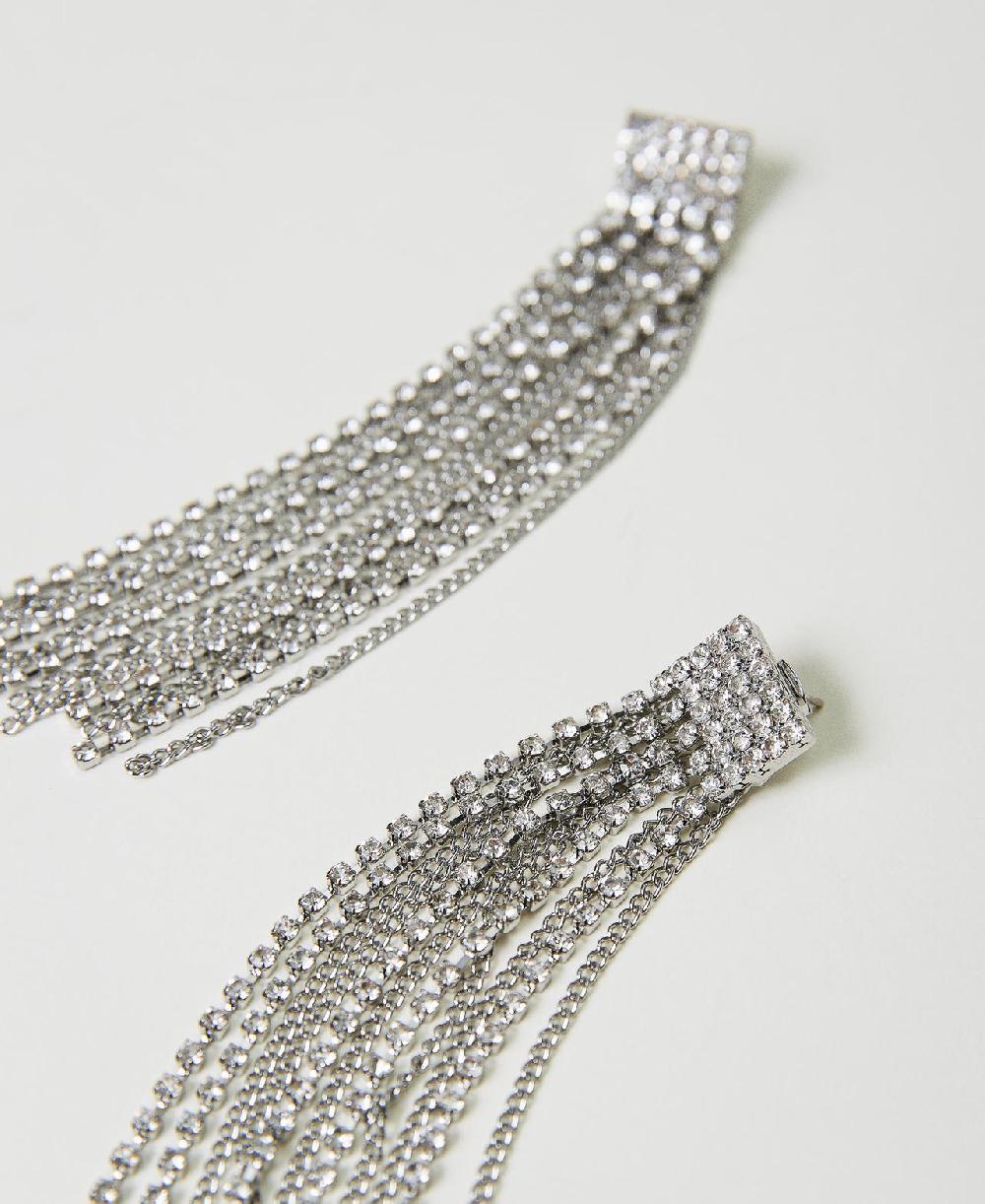 Scee by twin set Orecchini con frange di strass 2025