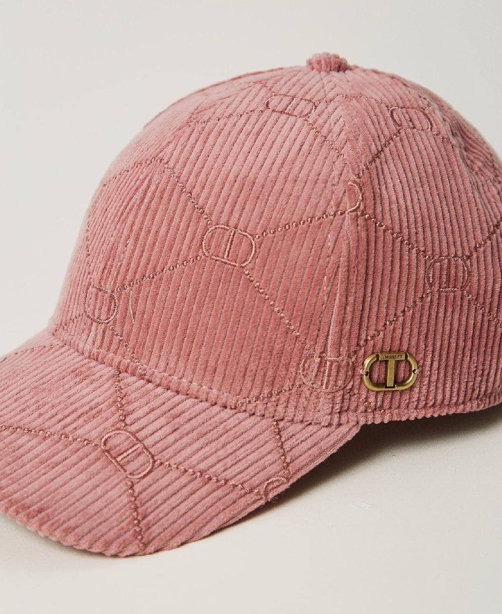 Scee by twin set Cappello da baseball in velluto con Oval T Vendita