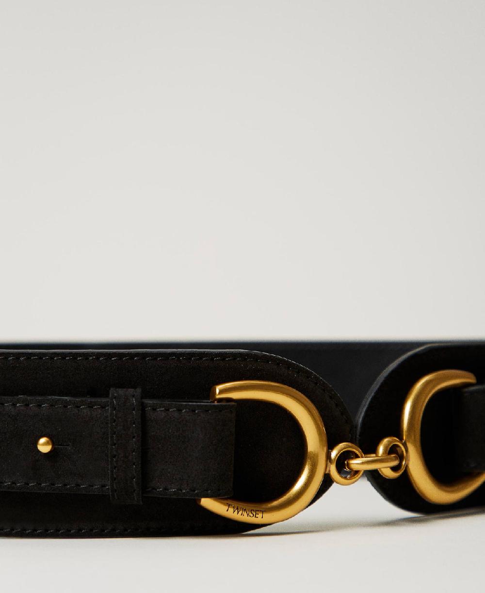 Scee by twin set Cintura in pelle con morsetto Promozione Limitata