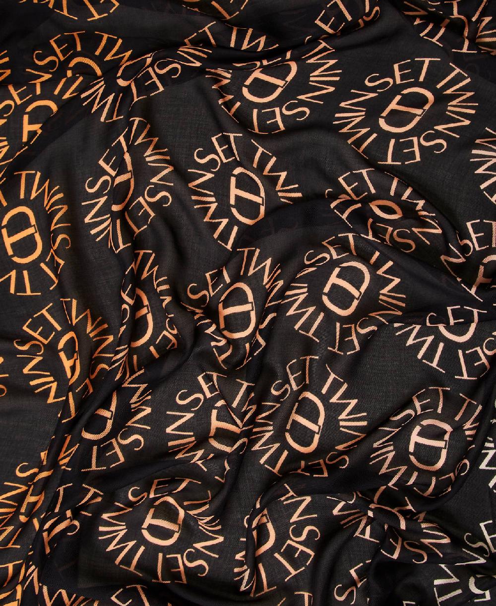 Scee by twin set Kefiah con stampa Oval T e logo Affare Del Giorno