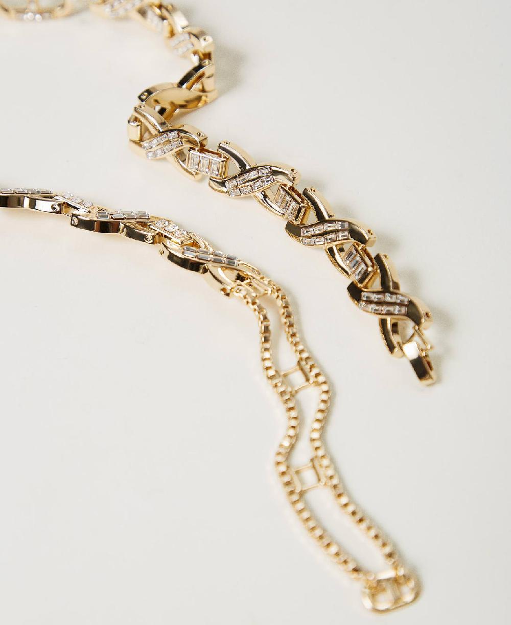 Scee by twin set Collana girocollo con strass e Oval T Hotsell