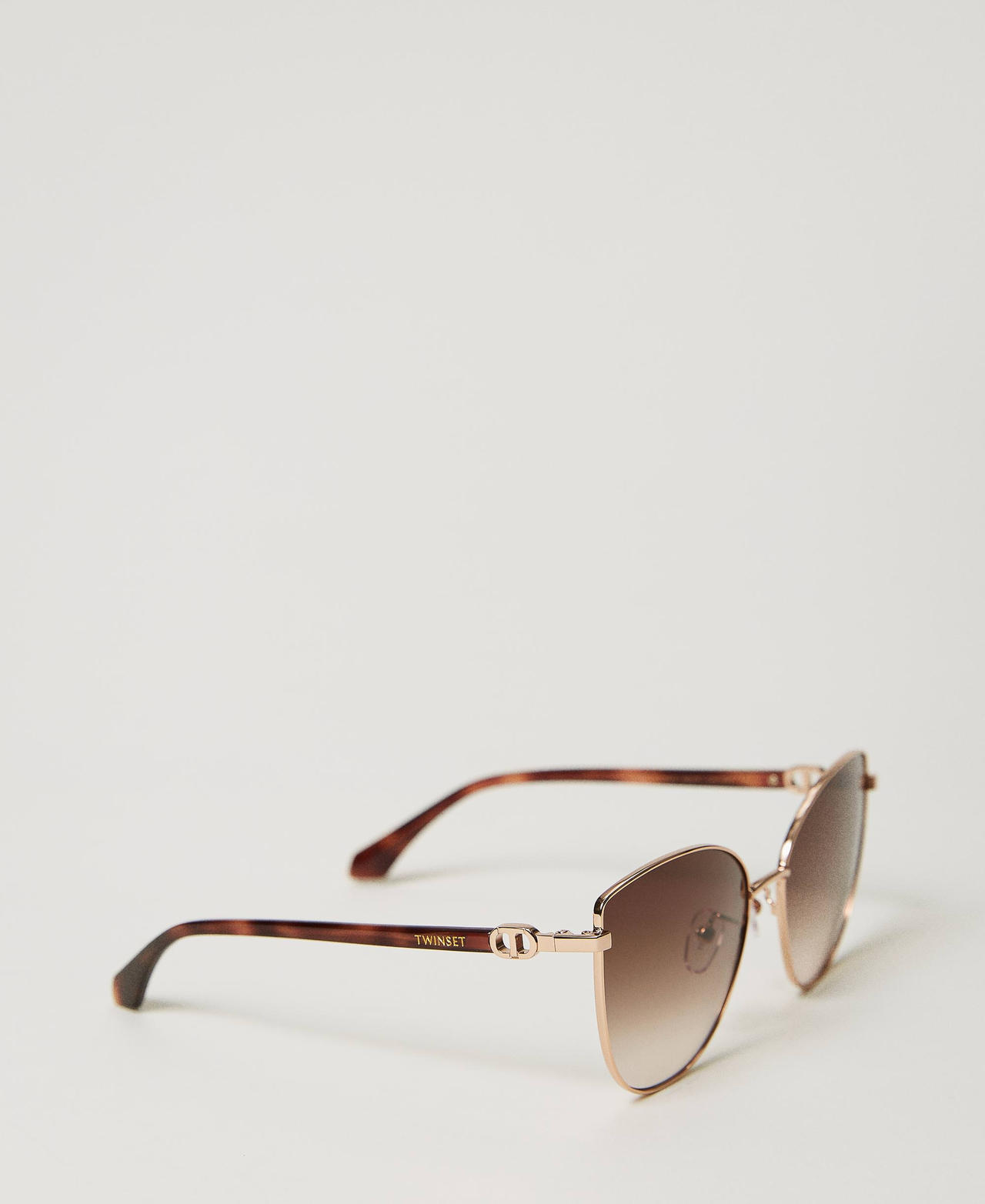 Scee by twin set Occhiali da sole cat-eye in acciaio Vendite Flash