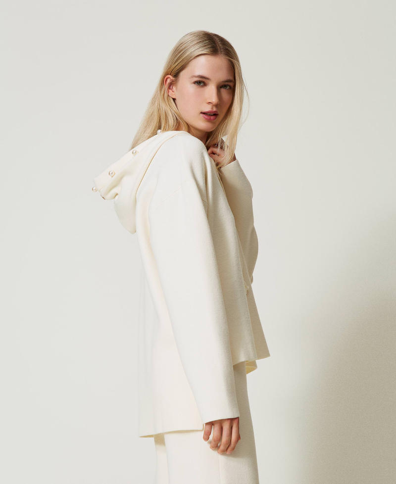 Scee by twin set Maglia con cappuccio e perle Italy