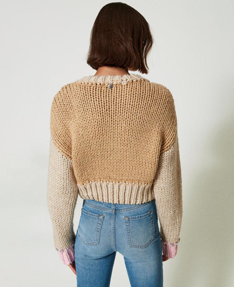Scee by twin set Maglia color block con ricami a mano In Linea