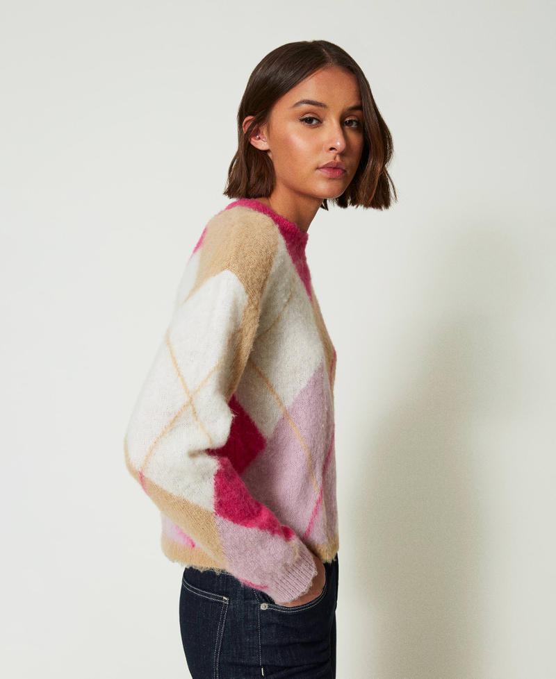 Scee by twin set Maglia jacquard argyle in misto lana Nuovo
